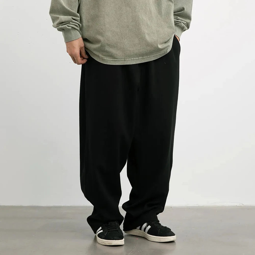 Aidase Men Twill Basic Casual Straight Pants Genderless Japanese Fashion Trend Simple Solid Color Comfortable Loose Trousers Unisex aidase-shop