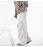 AIDASE  -  High Waist Men Sports Pants American Style Loose Draped Straight Wide Leg Casual Drawstring Trousers Autumn New 21E7679 aidase-shop