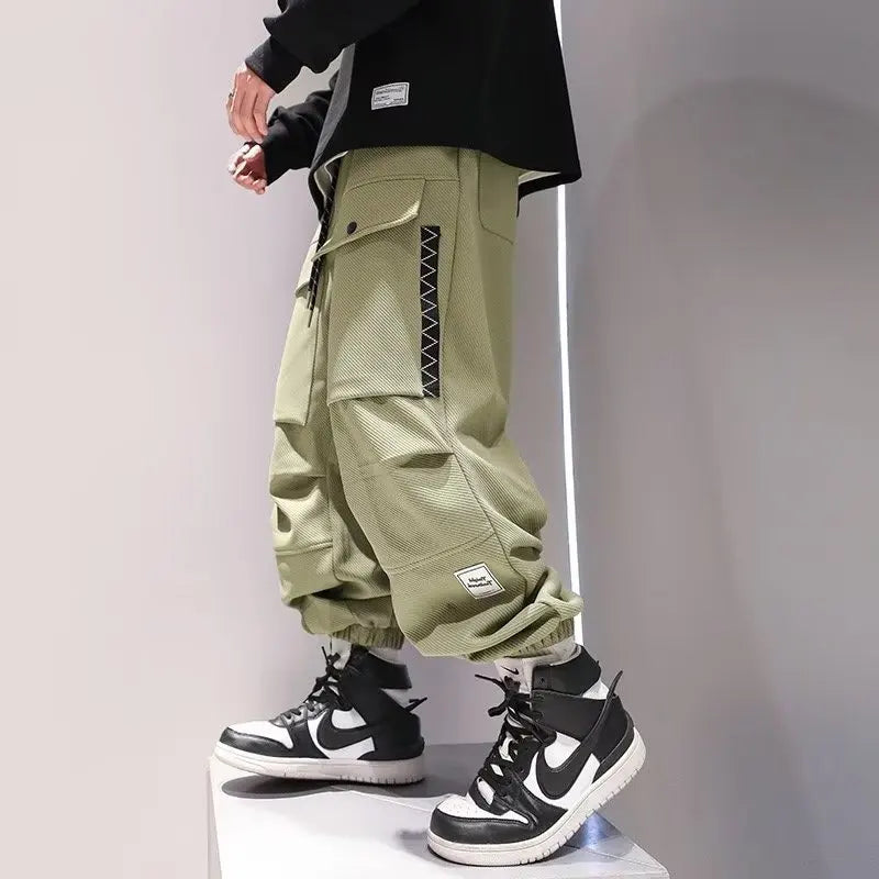 Aidase Korean Cargo Pants Men Japanese Streetwear Oversize Sweatpants Harajuku Casual Joggers Kpop Trendy Trousers Hip Hop aidase-shop