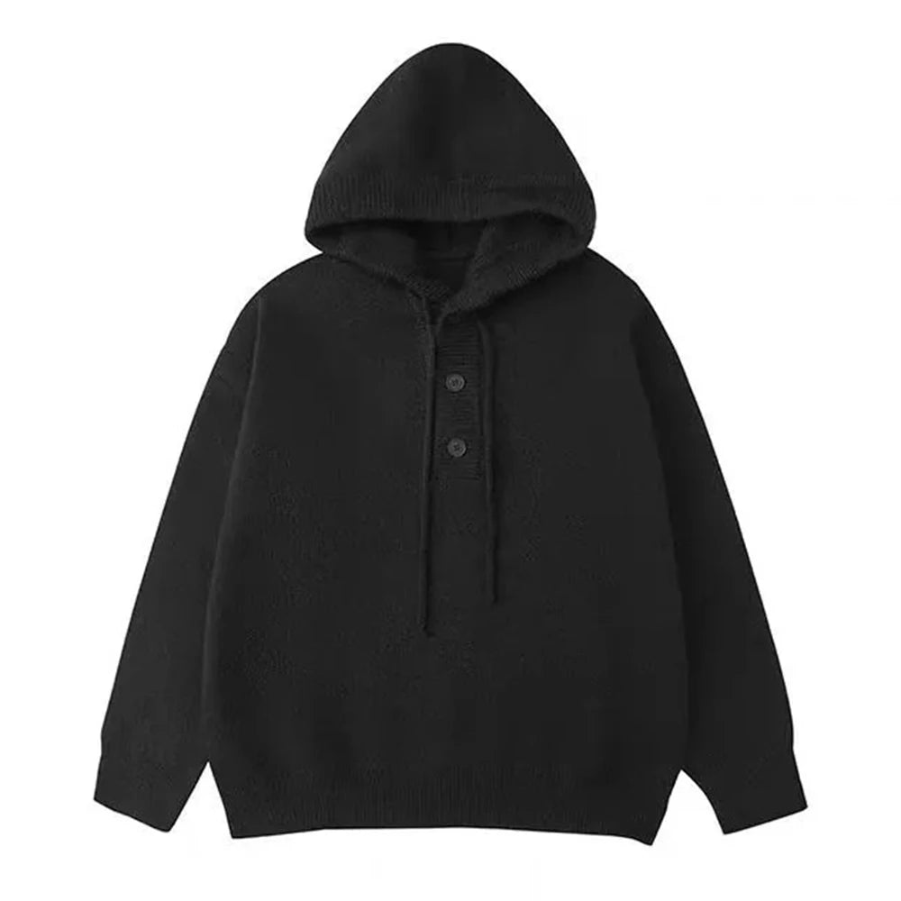 AIDASE  -  American Street Retro Hooded Sweater Jacket Mens Autumn And Winter New Trend Lazy Style Fashion Y2k Casual Sweater Mens Clothing aidase-shop