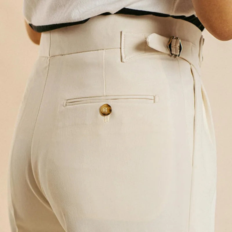 Aidase High Quality Trousers Pant For Man  Black Apricot Office Trouser Men Business Casual Pant British Social Club Outfits aidase-shop