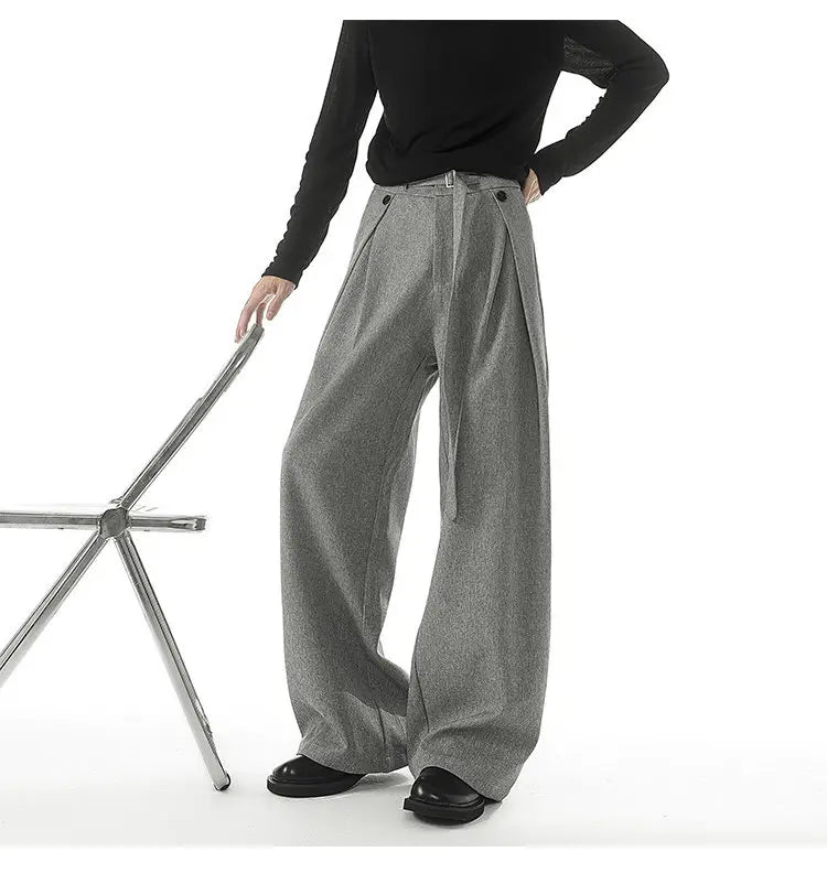 AIDASE  -  Trend New Men Casual Trousers 2025 Autumn Fashion Solid Color Straight-leg All-match Male Pants Loose Menswear Tide 21E7546 aidase-shop