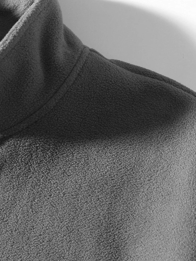 AIDASE  -  Streetwear Fashion Stand Collar Fleece Cardigan Men Retro Fleece Coats 2025 Spring Fall Zipper Outdoor Casual Men's Jacket Coat aidase-shop