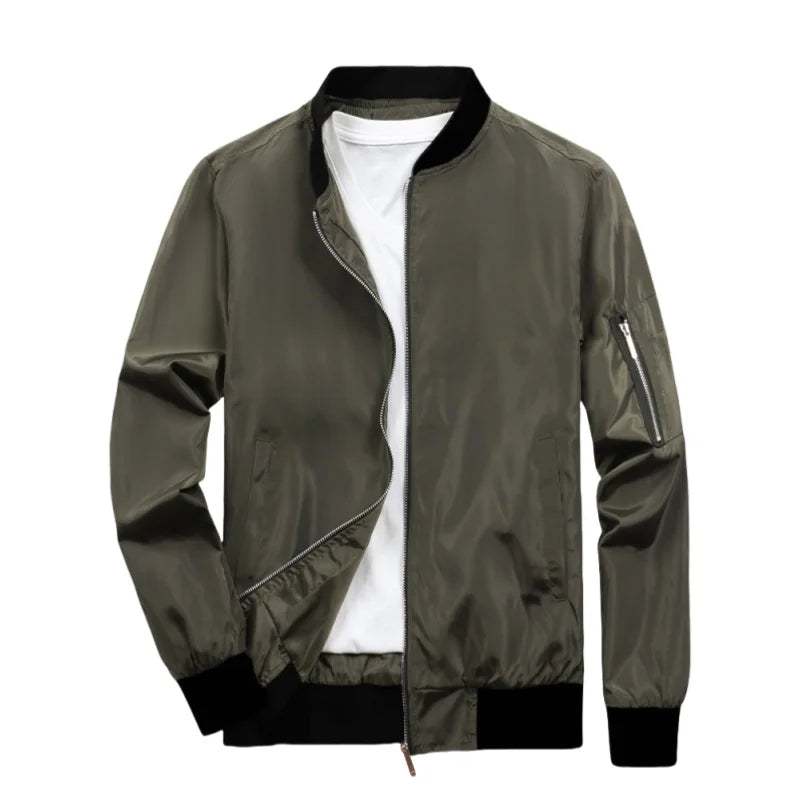 AIDASE  -  Sports Windbreaker Zip Up Coat with Pockets Clothing Spring Autumn Men's Bomber Jacket Casual Lightweight Jacket For Men aidase-shop