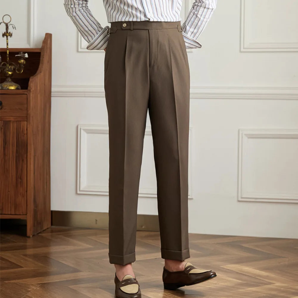 Aidase British Style Suit Pant Men Formal Wear Men Dress Pant Business Office Trouser Men Solid Color Pants High Quality Men Dress Pant aidase-shop