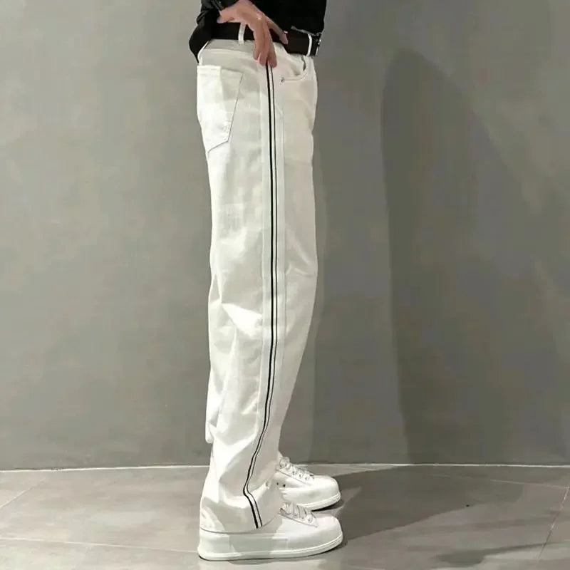Aidase Trousers White Straight Male Cowboy Pants Retro Jeans for Men Classic Cheap Denim Aesthetic Stylish Baggy 90s Streetwear Loose aidase-shop