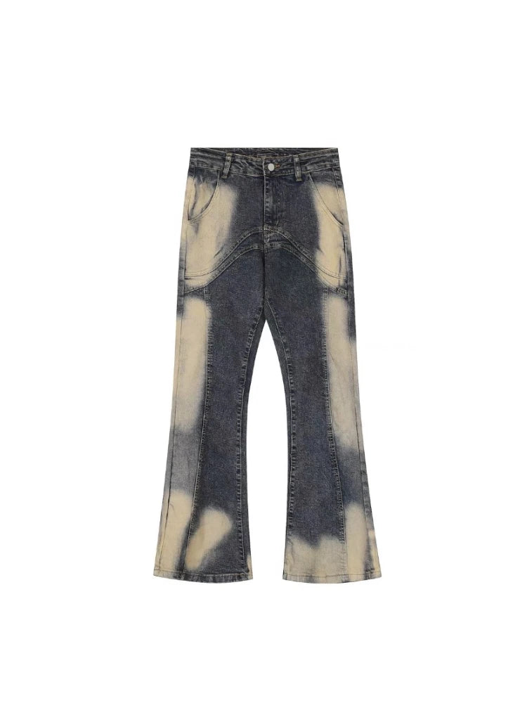 Aidase S-3XL Jeans for Men Contrast Color Hip Hop American Style Popular Teenagers All-match Daily Vitality Simple Baggy Mops Trousers aidase-shop