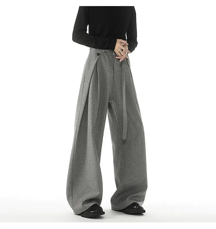 AIDASE  -  Trend New Men Casual Trousers 2025 Autumn Fashion Solid Color Straight-leg All-match Male Pants Loose Menswear Tide 21E7546 aidase-shop