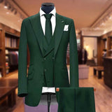 Aidase Custom Solid Color Men's Suits Elegant 3 Piece Jacket Pants Vest Full Set Single Breasted Peak Lapel Male Clothing Office Blazer aidase-shop