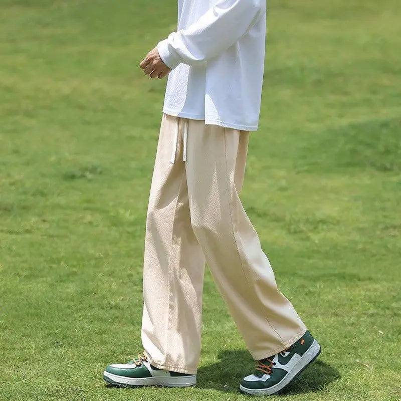 AIDASE  -  Linen Pants Men's Casual Pants Summer Thin Trendy Brand Loose Versatile Sport Straight-leg Cargo Pants aidase-shop