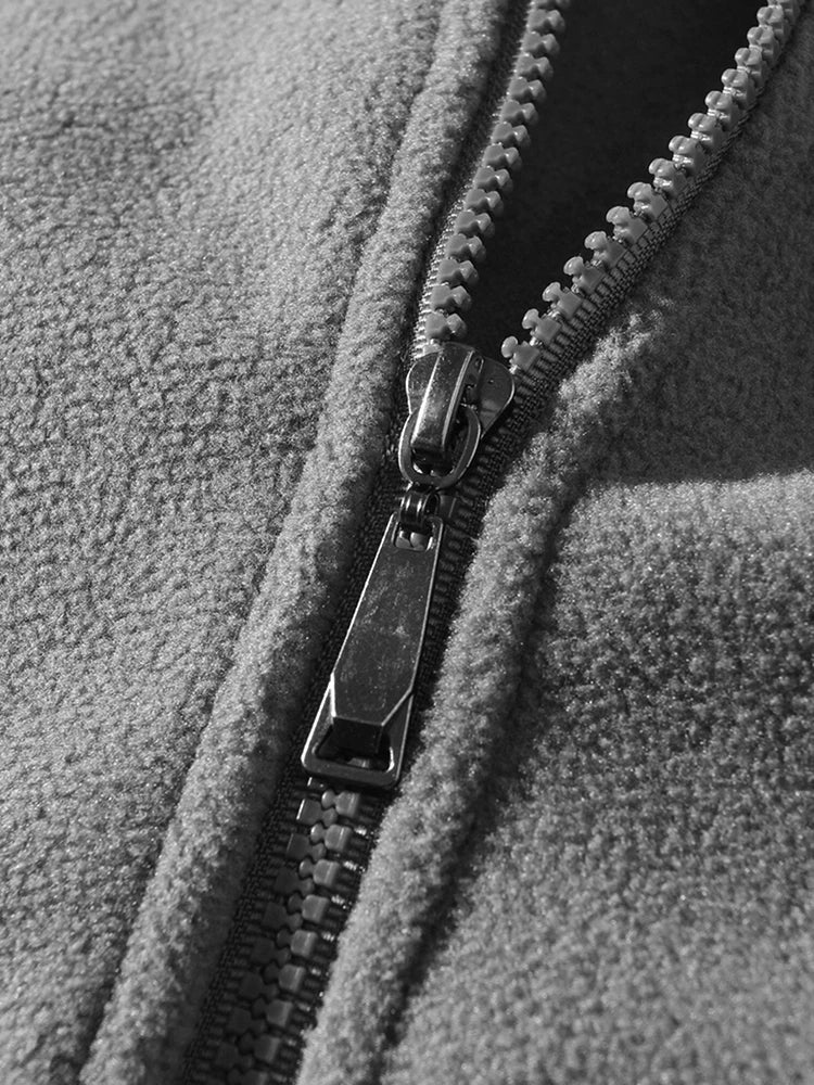 AIDASE  -  Streetwear Fashion Stand Collar Fleece Cardigan Men Retro Fleece Coats 2025 Spring Fall Zipper Outdoor Casual Men's Jacket Coat aidase-shop