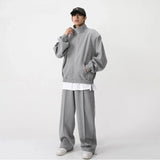 Aidase American High-end Sports Leisure Suits Men High-street Shoulder Pads Stand-up Collar Jackets Korean Style Autumn Casual Pants