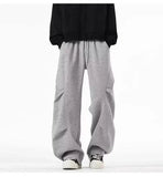 AIDASE  -  High Waist Men Sports Pants American Style Loose Draped Straight Wide Leg Casual Drawstring Trousers Autumn New 21E7679 aidase-shop