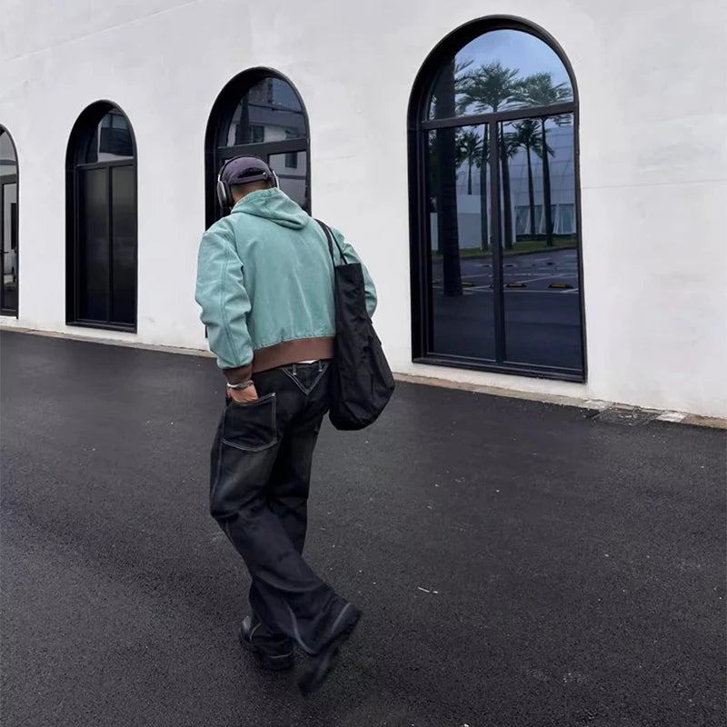 AIDASE  -  Y2K Retro Gothic Zip Hoodie Coat Y2K Retro Streetwear Loose Harajuku Casual Fashion Street Men Clothing Jacket Top Winter aidase-shop