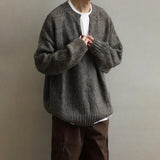 AIDASE  -  American Street Fashion Solid Color V-Neck Sweater Men Autumn And Winter Lazy Style High-End Casual Knitted Sweater Jacket Men aidase-shop