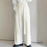 AIDASE  -  Summer New Men's Solid Color Ribbon Suit Trousers American Fashion Trend High Street Loose Casual Breathable Men's Bottoms