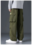 Aidase Work Trousers Men Loose Straight Wide Leg Pants Casual Trousers Soft Sports Pocket aidase-shop