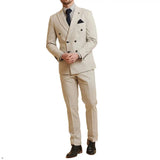 Aidase Pinstriped Men Wedding Suits Peaked Lapel Double Breasted Tuxedos For Groom 2 Pcs Blazer Pants For Party Business Custom Made aidase-shop