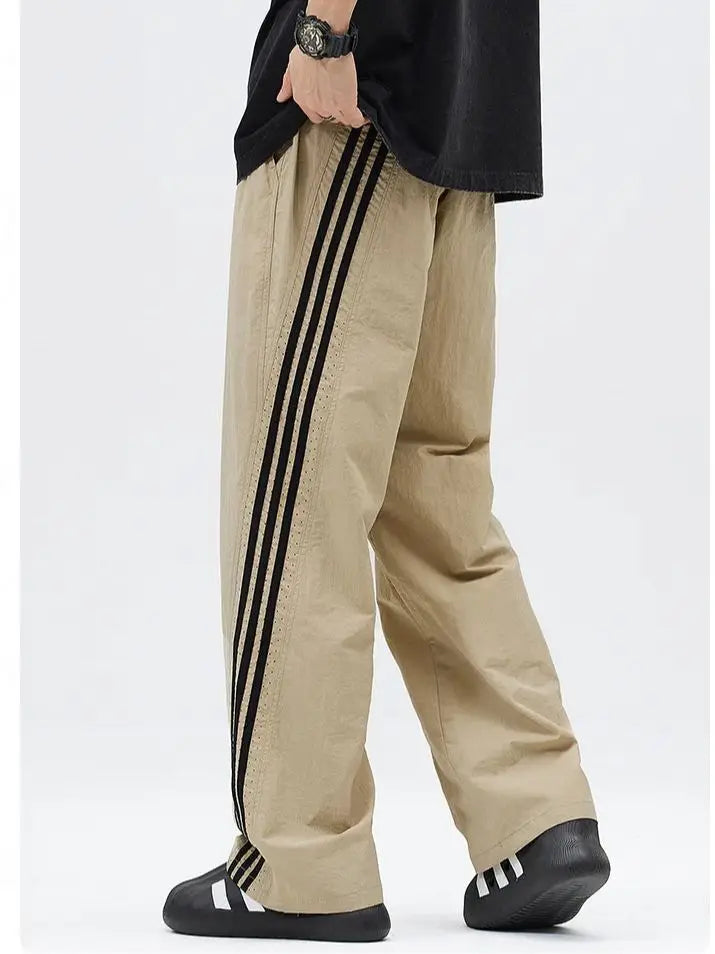 Aidase Striped Men's Summer Thin Section Quick Dry Loose Casual Outdoor Trousers Loose Fit Pants Sport aidase-shop