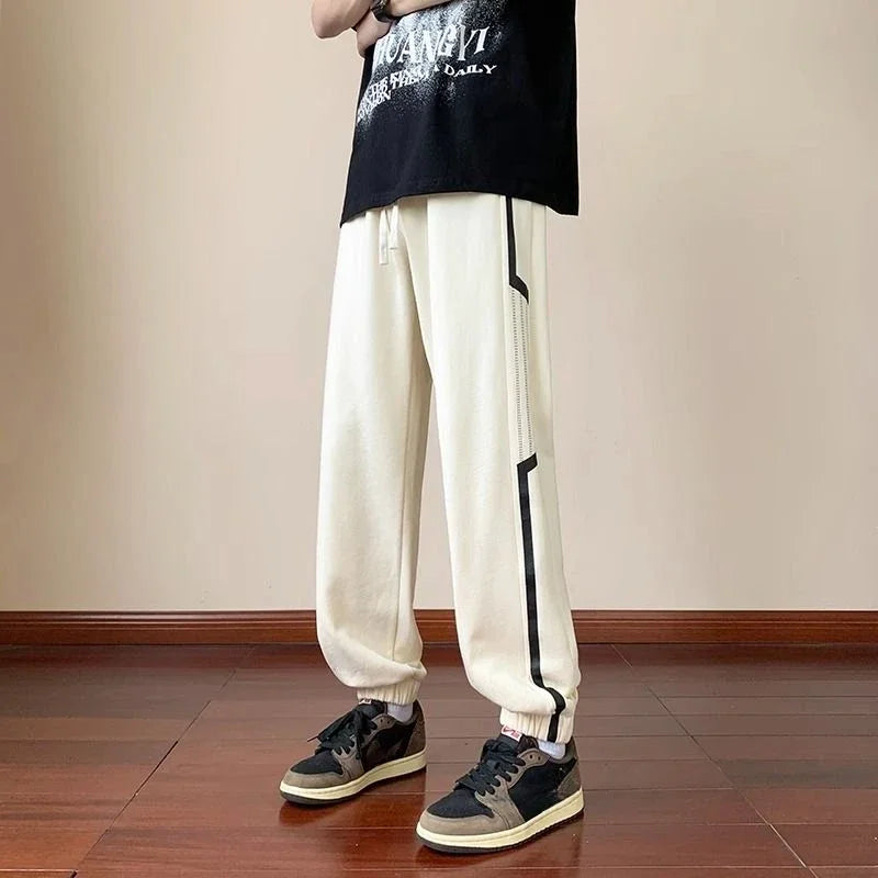 Aidase Trousers Sweatpants for Men Goth Thin Summer Striped Man Sports Pants Harem Gym Flated New in Sport Jogger Big Tall Long Joker aidase-shop