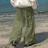 AIDASE  -  Men Cargo Pants Solid Color Drawstring Joggers Loose Casual Trousers Men Streetwear 2025 Fashion Male Long Pants S-5XL aidase-shop