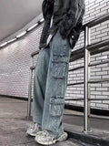 Aidase Men Jeans Multi Pockets Daily Hip Hop Casual Chic Teenagers All-match Mopping Washed Trousers Comfortable Classic Korean Style aidase-shop