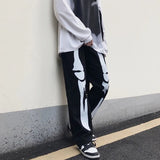 Aidase Trousers With Print White Jeans For Men Skeleton Straight Male Cowboy Pants Designer Comfortable 2024 Korean Autumn Harajuku aidase-shop