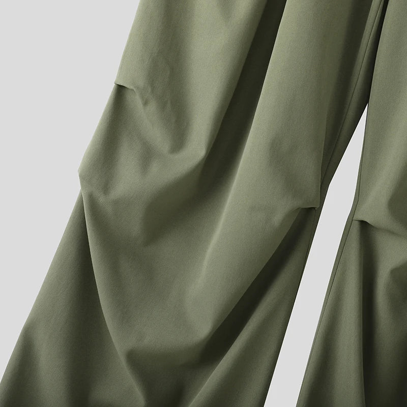 AIDASE  -  Men Cargo Pants Solid Color Drawstring Joggers Loose Casual Trousers Men Streetwear 2025 Fashion Male Long Pants S-5XL aidase-shop