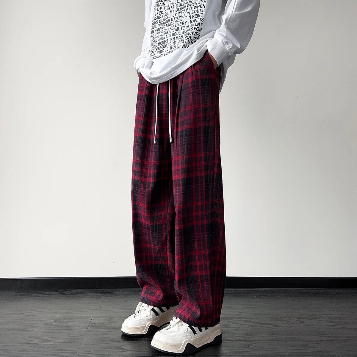 Aidase New Men's Jogger Plaid Sweatpants Men Harajuku Oversized Streetwear Y2k Hip Hop Wide Leg Baggy Harem Long Trousers Cargo Pants aidase-shop