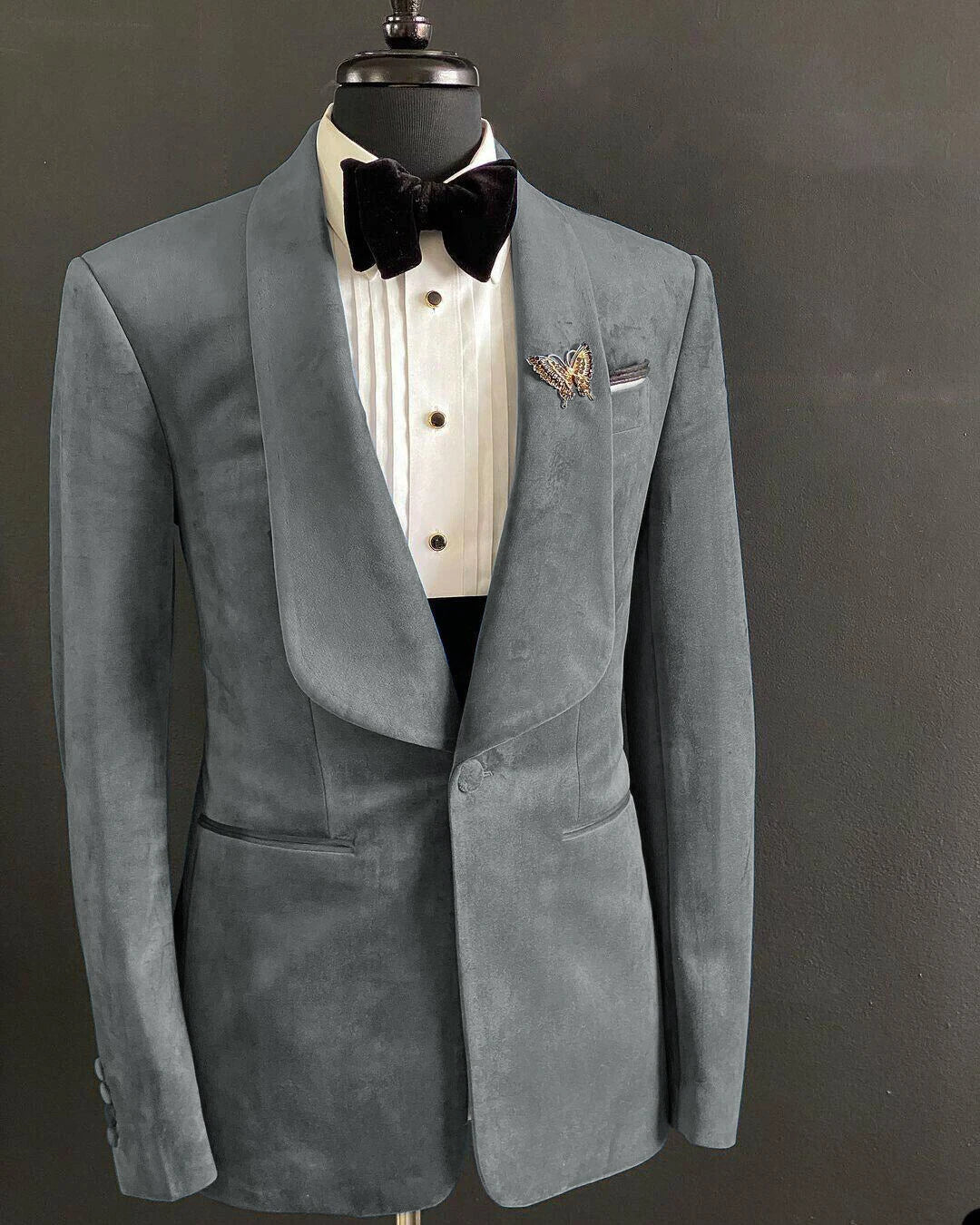 Aidase Fashion Mens Suits Flannel Two-Piece Suit Vintage Business Jacket And Pants Custom Made Velvet Wedding Tuxedos New Hot In Winter aidase-shop