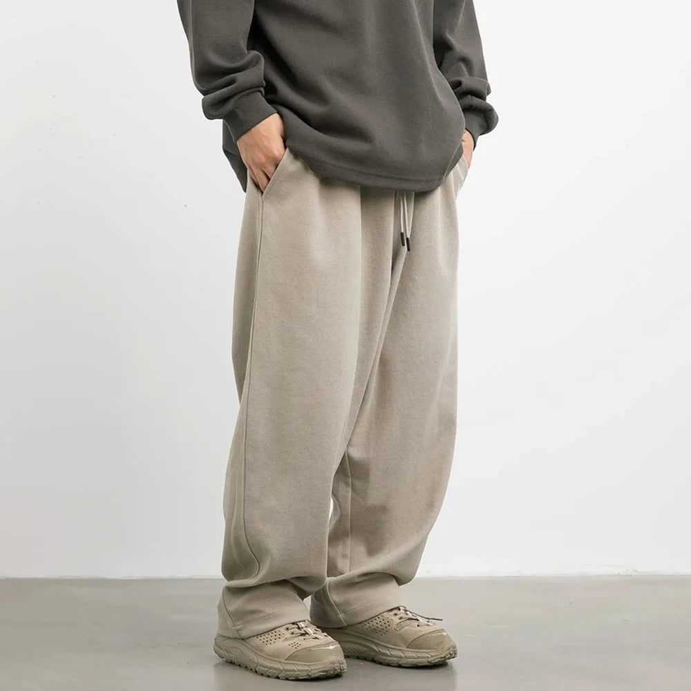 Aidase Men Twill Basic Casual Straight Pants Genderless Japanese Fashion Trend Simple Solid Color Comfortable Loose Trousers Unisex aidase-shop