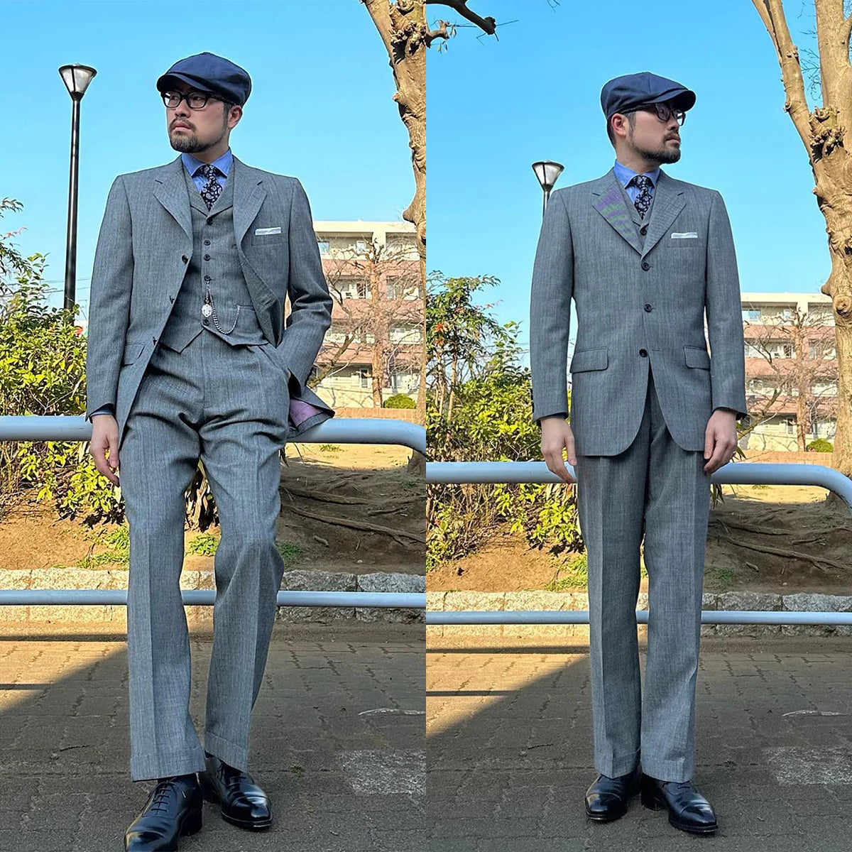 Aidase Gray Men's Suit 3 Pieces Blazer Vest Pants Single Breasted Peaked Lapel Business Stripes Wedding Groom Tailored Costume Homme aidase-shop