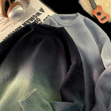 AIDASE  -  New Fashion Male Sweater Round Neck Knitted Gradient Contrast Color Design Long Sleeve Casual Pullovers Menswear 21E7029 aidase-shop