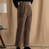 Corduroy High Waist Office Warm Casual Pant Italian Busines Pant Top Quality Straight Trouser Pant For Men Pantalon Para Hombres aidase-shop