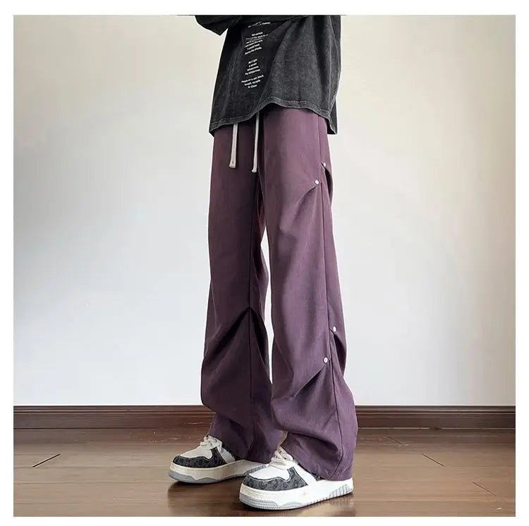 AIDASE  -  Men's Summer Thin Fashion Brand American Vibe Pants Loose Straight Wide-leg Casual Trousers aidase-shop