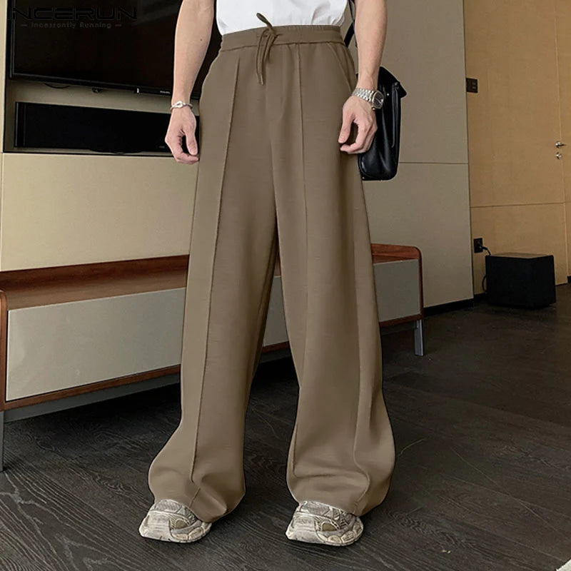 AIDASE  -  Men Pants Solid Color Drawstring Joggers Casual Long Pants Men 2025 Streetwear Loose Workout Fashion Male Trousers S-5XL aidase-shop