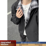 AIDASE  -  Autumn Cleanfit Plaid Interior Workwear Jaet Men's Rigorous Haome Stand Collar Casual Couple's Outerwear aidase-shop