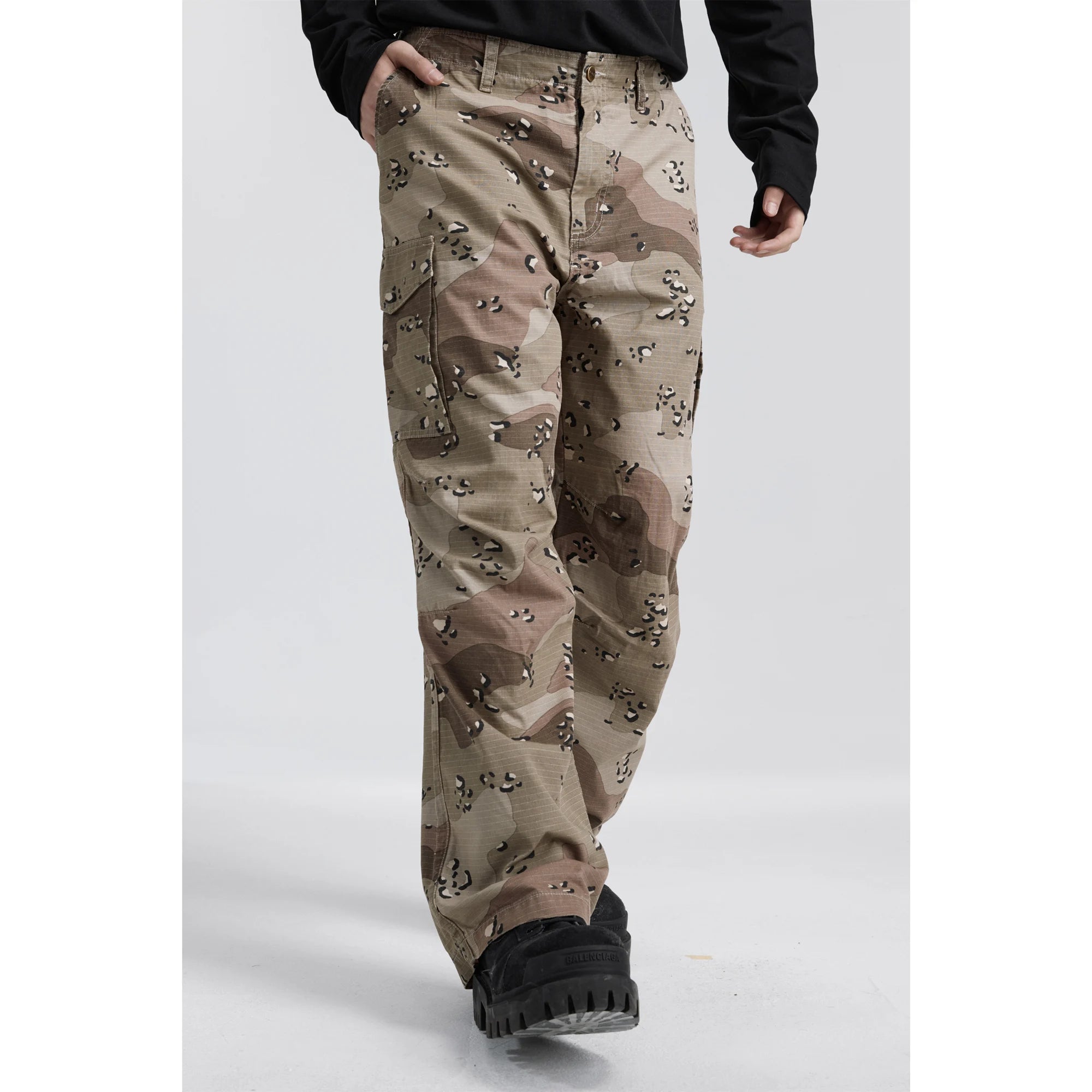 Aidase Men's Trend Ruffian Handsome Japanese Streetwear High Street Umbrella Fall Camouflage Broad Legged Workwear Men's Pants aidase-shop