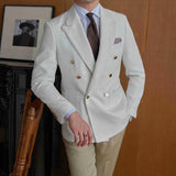 Aidase British Men's 2 Piece Jacket Pants 2024 New Fashion Popular Double breasted Casual Set Wedding Business Dress Banquet Tailcoat aidase-shop