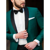 Aidase High-End Men Suits Green Men Blazer Black Pants 2 Piece Slim Fit One Button Shawl Lapel Jacket Luxury Prom Party Costume Homme aidase-shop