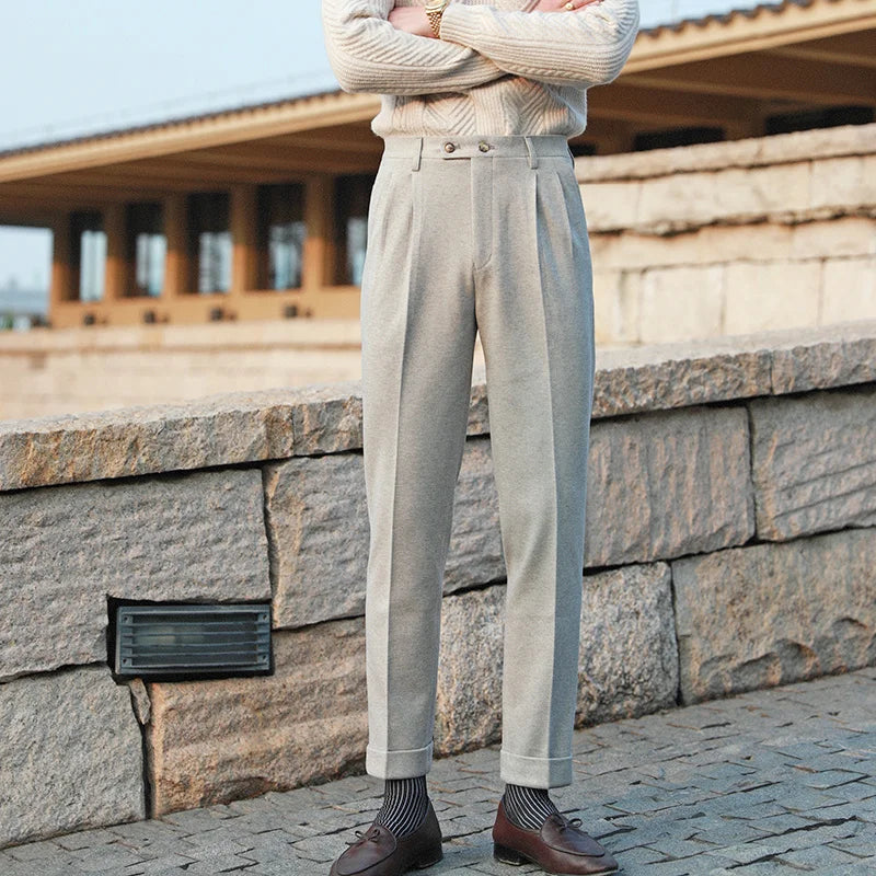 Aidase Casual Straight Trousers Men Fall Versatile Business Trousers Gentlemen Fashion Wool Blend Pant Men Dress Suit Pantalones Hombre aidase-shop