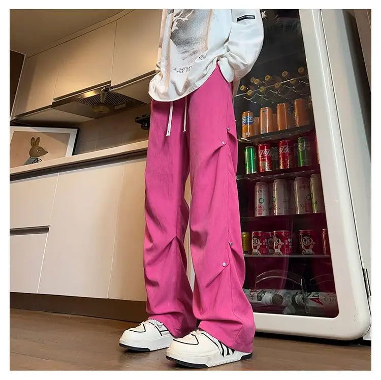 AIDASE  -  Men's Summer Thin Fashion Brand American Vibe Pants Loose Straight Wide-leg Casual Trousers aidase-shop