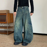 AIDASE  -  American Style Male Washed Jeans Large Pocket Design Loose Wide-Leg Scimitar Long Pants 2025 New Fashion Menswear 21E6838 aidase-shop
