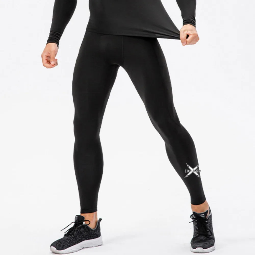 Aidase Men's Compression Leggings Sports Base Layer Running Workout Basketball Athletic Gym Tights Pants aidase-shop