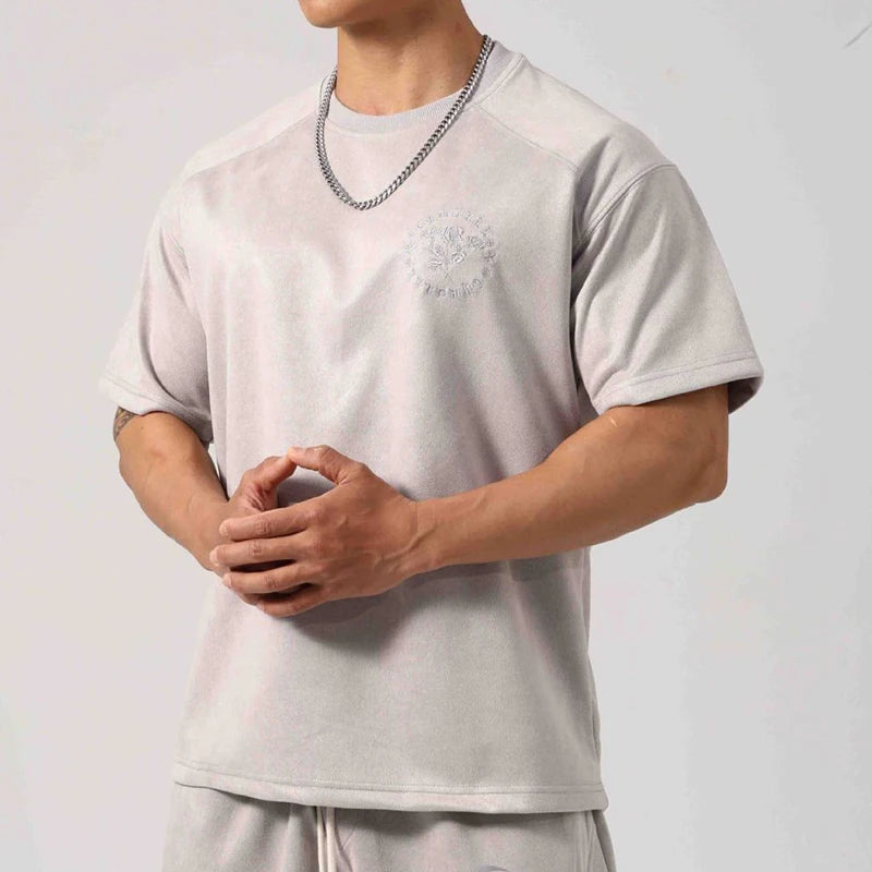 AIDASE  -  Fashionable Florals Embroidery Pullover Tops For Men Daily Leisure Short Sleeve O Neck Tee 2025 Summer Casual Mens Slim T-shirts aidase-shop