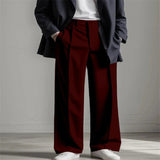 AIDASE  -  Men's Dress Fashion Street High Quality Wide Leg Mid Waist Drop Suit Pants aidase-shop