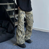 Aidase Mens Y2k American Retro Pocket Camouflage Straight Pants Genderless Trendy Hip-Hop Workwear Style Loose Wide-Leg Pants Unisex aidase-shop