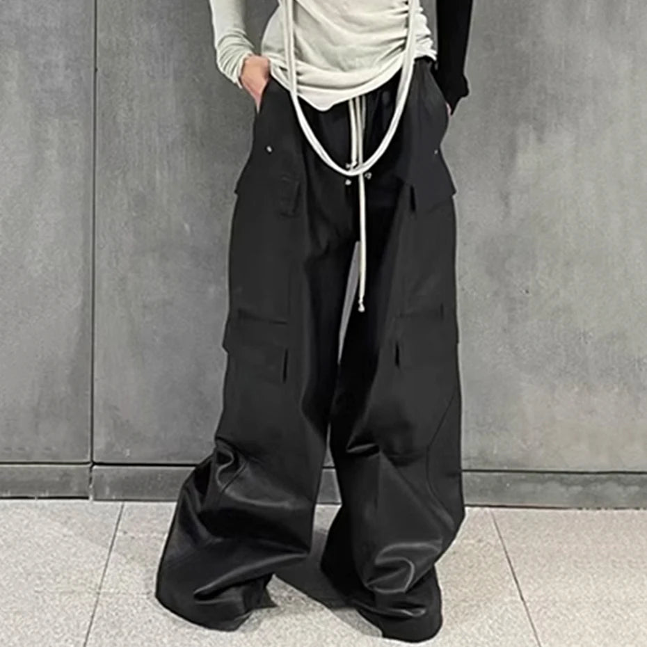 Aidase Baggy Cargo Pants RO Style Luxury Designer Loose Straight Pants Men Black Pants Multi Pockets Fashion Pants Trousers aidase-shop