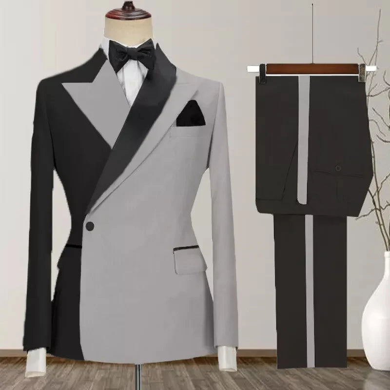 Aidase One Button Men's Suits New Design Costume Homme Peak Lapel 2 Piece Jacket Pants Full Sets Luxury Costume Homme Custom Blazer aidase-shop