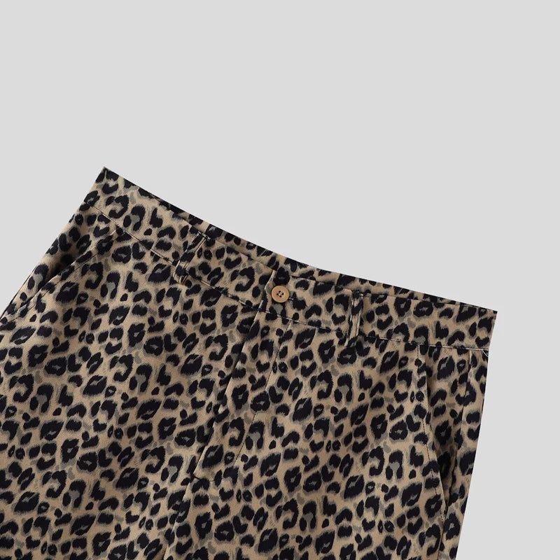 AIDASE  -  Men's Shorts Button Leopard Printing Joggers Summer Casual Men Bottoms Loose Streetwear 2025 Fashion Male Shorts S-5XL aidase-shop
